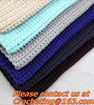 Hand-Woven Daisy colored stripes Crochet blanket flowers wallpaper table cloth