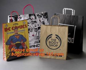 China Fashion Design Luxury Brown Recycled Paper Carrier Bags,Fancy Luxury Printed Recycled Carry Bag,Paper Bag Printing, Carr wholesale