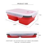 3 Compartments Dishwasher Safe Collapsible Bento Box BPA Free For Kids
