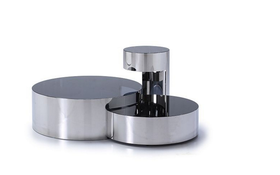 Stainless Steel Glass Top End Tables For Coffee Room Unique Design OEM