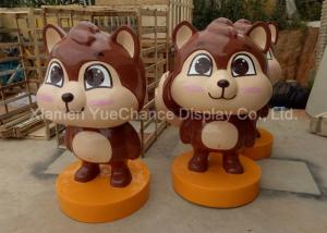 China Brand Image Fiberglass Cartoon Characters Brown Fiberglass Squirrel Statue wholesale