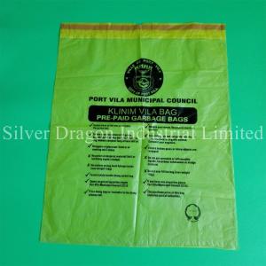 China Large drawstring HDPE garbage bags, size 66x85cm, Professional manufacturer, high quality, low price on sale