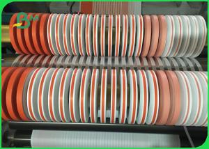 China Red Printed Straw Paper Rolls Grade AA 60 / 120gsm for Drinking Paper Staw wholesale