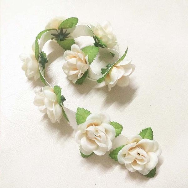 Customized Fabric Craft Flowers Handmade Rose Belt For Home Decoration