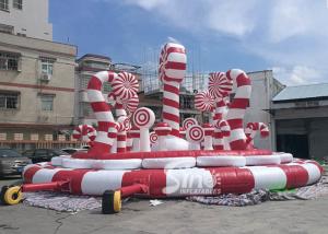 China Giant Christmas Candy Cane Inflatable Amusement Park Bouncer For Kids And Adults Party Fun wholesale