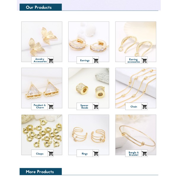 Brass Simple Design 14K Gold Plated Multi Shape Adjustable Ring