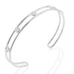 Platinum Diamond Cubic Zirconia Cuff Bracelet Width 6mm CZ Cuff Bracelet
