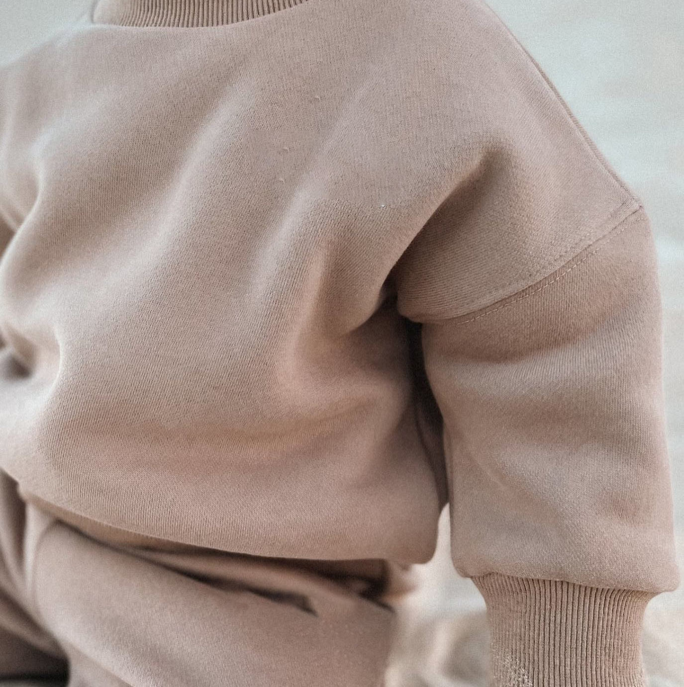 Custom Fleeced Cotton Crew Neck Pullover Sweatsuit 2PCS For Mommy And Me