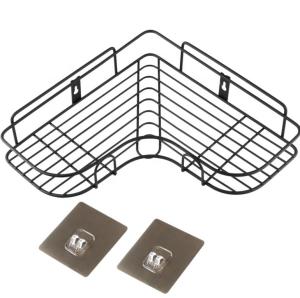 China Custom Stainless Steel Cookwares Heavy Duty No Drilling Corner Shelf Organizer Metal wholesale