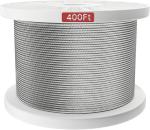 500FT Aircraft Steel Wire Rope SS Cable 7x7 For Deck Railing Kits Hardware 1/8"