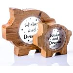 Wooden Cartoon Piggy Bank ISO9001 For Home Decoration