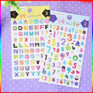 China Silk Printing Custom Alphabet Stickers , Soft 3D Glitter Alphabet Stickers wholesale