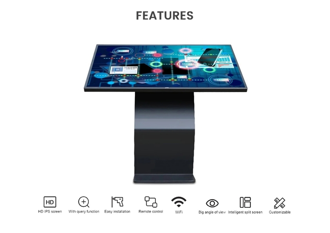 All In One Self Check Kiosk Horizontal Multimedia Display Android Windows