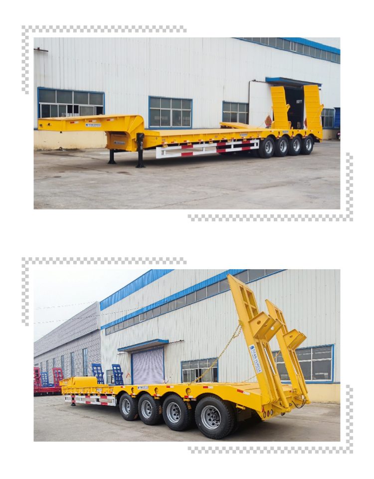 TITAN 4 Axle 100 Tons Hydraulic Semi Lowbed Trailer for Sale
