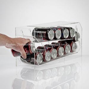 China Portable TUV Two Tire Certificate Clear Acrylic Storage Box For Beverage，Plastic Canned Food Pantry Storage Rack wholesale