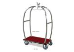 Stainless Steel Chrome / Brass Finish Hotel Luggage Trolley / Rolling Baggage