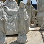 Virgin Mary Marble Statue Life Size White Natural Stone Virgin Maria Statues