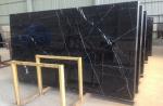 Honed Polished Black Marquina Marble Stone Slab For Bathroom Vanity Tops