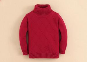 China Turtle Neck Girls Knit Pullover Sweater Diamond Check Design kid Clothes wholesale
