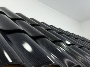 China 69.00cm * 45.00cm * 0.90cm Home Solar Energy BIPV Roof Tiles Solar Curve Roof Tiles Black Solar Panel Roof Tiles Photovoltaic wholesale