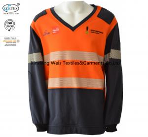 China Two Tone Knit Fleece Lightweight Fr Shirts With Reflective Stripes Welder Safety on sale