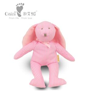 China 37 X 24cm Pink Stuffed Bunny Toy Stripe Rabbit Animal Customized wholesale