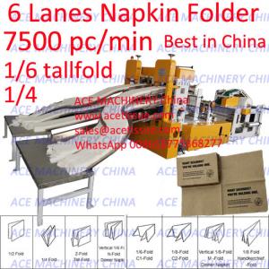 China 6 Lanes Automatic Tissue Paper Napkin Making Machine Price 7000 Sheet/Min wholesale