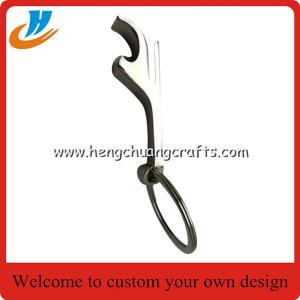 China No mold fee wholesale custom bottle opener keychain/laser logo key chains on sale