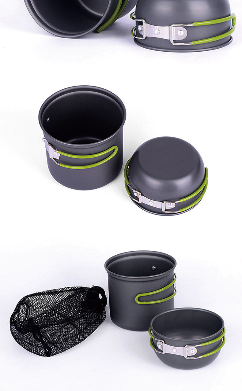 Titanium Outdoor Camping Pot And Pans Set 2PCS Camping Cookware