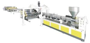China Good Impact Resistance PC Sheet Extruder Machine Corrugated Sheet Extrusion Machine wholesale