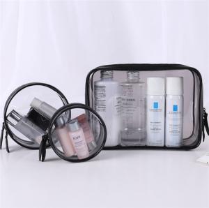 China Flexible 3 Piece Clear Cosmetic Bag Set Good Stability Every Size Available wholesale