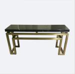 Luxury Brushed Brass Stainless Steel Frame Marble top Console table