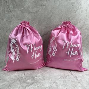 China Custom Satin Pouch Bag with Logo for Hair Clothes Shoes Jewelry Cosmetics Gift Silk Satin Bag Packaging Wig Storage Bag wholesale