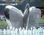 Mirror Electroplated Outdoor Garden Sculptures Abstract Stainless Steel