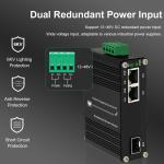 Outdoor PoE Media Converter 2 Port 10/100/1000T 30W to 1-Port 100/1000X SFP 48V