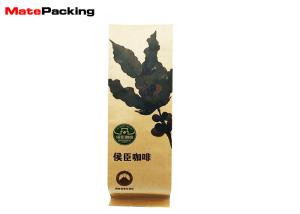 China Eco Friendly Side Gusset Pouch , Custom Printed Kraft Paper Stand Up Gusseted Bags For Coffee wholesale