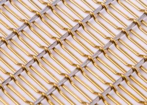 China Stainless Steel Flexible Metal Mesh Fabric Bronze Color For Partitions wholesale