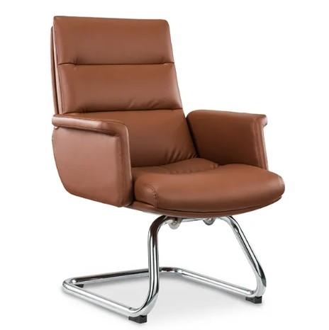 Ergonomic Office Chair Flexible Chrome Wheel Convenient Pu Leather Swivel Boss