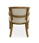 Corner solid oak wooden wedding chair with linen fabric for events and party