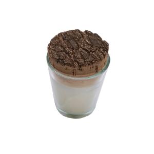 China Eco Glass Candle Cup With Natural Cork Bark Top Stopper Cork Lids wholesale