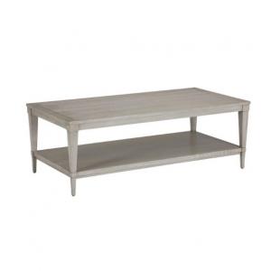 China Fashion Rectangular Solid Wood Coffee Table With Water Resistant Coat And Nailhead wholesale