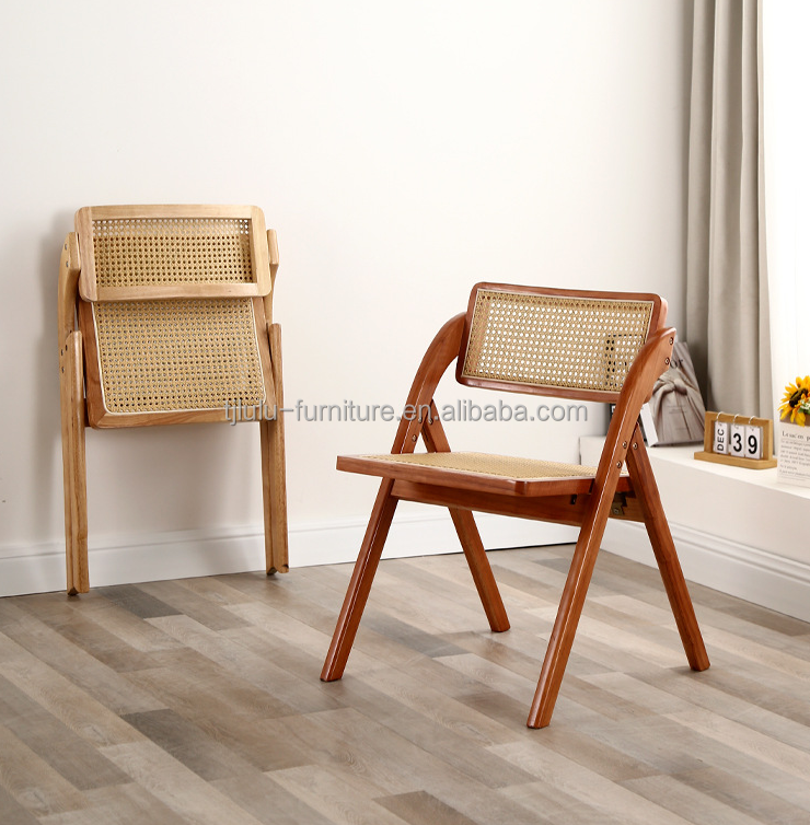 Mail Packing Modern Design Foldable Wood Rattan Restaurant Chairs for Home Furniture