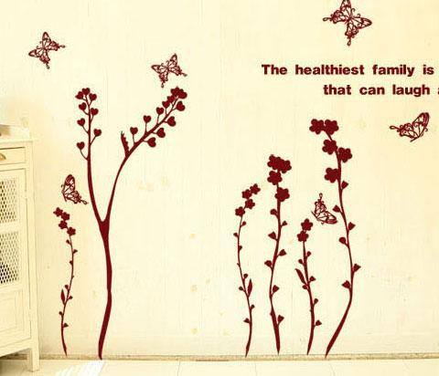 Reusable Wall Flower Stickers G127 / Floral Wall Stickers