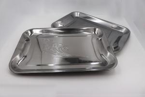 China Stainless Steel Square Tray 0.5mm Thickness , Silver Stainless Steel Bar Tray wholesale