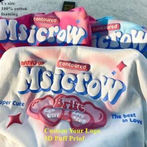 China Custom 3D Puff Print T Shirt for Men in Organic 100% Cotton Fabric and Quantity 1000 wholesale