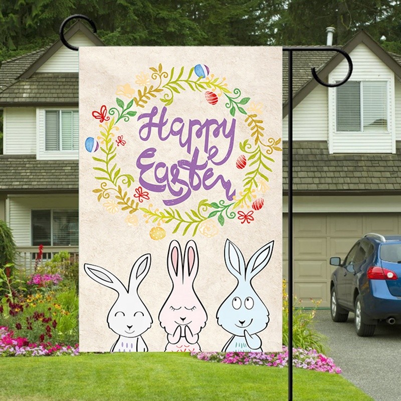 Double Sided OEM Custom Garden Flags Sublimation Printing Front Yard Banners