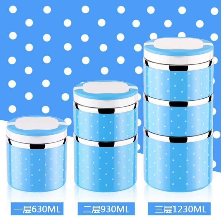 colorful stainless steel round food container ,0.7L to 2.1L food carrier,lunch box,14CMfood lunch container