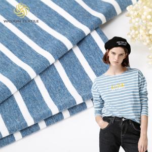 China Combing Striped Lycra Fabric 175cm Pure Cotton Knit Material For Casual Wear wholesale