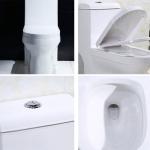 White Bathrooms Toilets Single Flush Elongated Skirted One Piece Toilet Bowl
