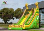 Green / Yellow Giraffe PVC Inflatable Dry Slide Customize Slide For Outdoor